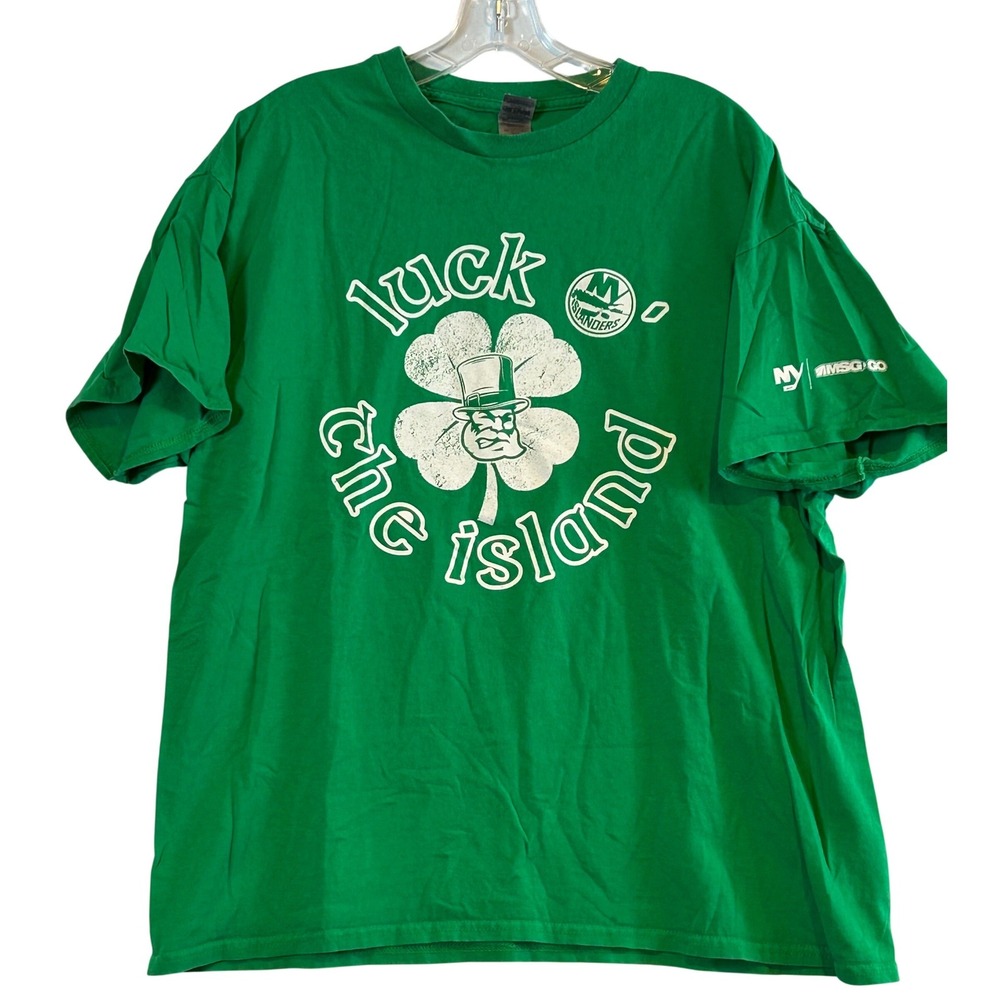 New York Islanders Luck of the Island Green St Patricks Day T-Shirt Mens XL NHL